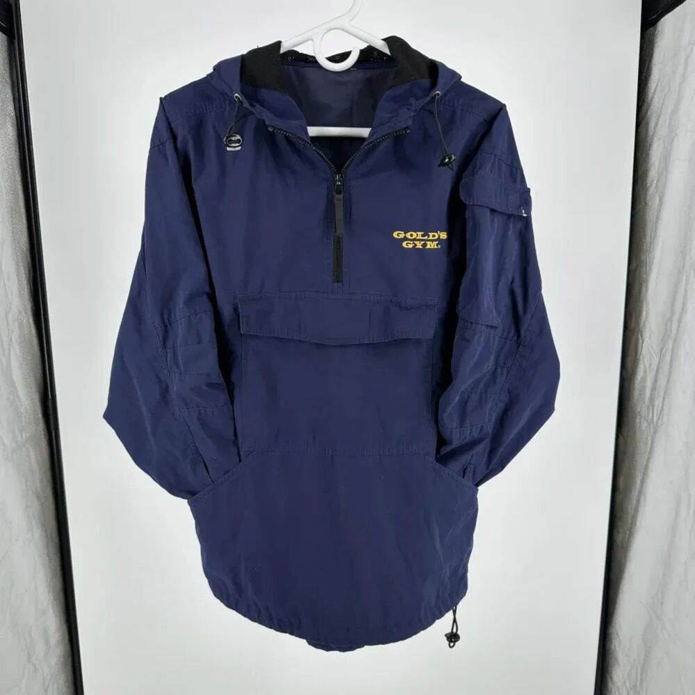 Vintage Gold's Gym Anorak Pullover Jacket Size Medium